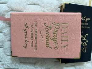 Daily Prayer Journal with 365 Bible Verses Pink Faux Leather Journal